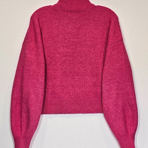 Wool Blend Fuchsia Hot Pink Cropped Boxy Sweater Mean Girls Y2k Dopamine - Picture 4 of 7